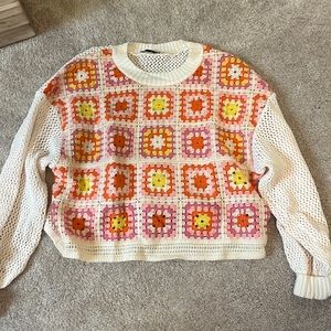 Colorful knit Zara sweater